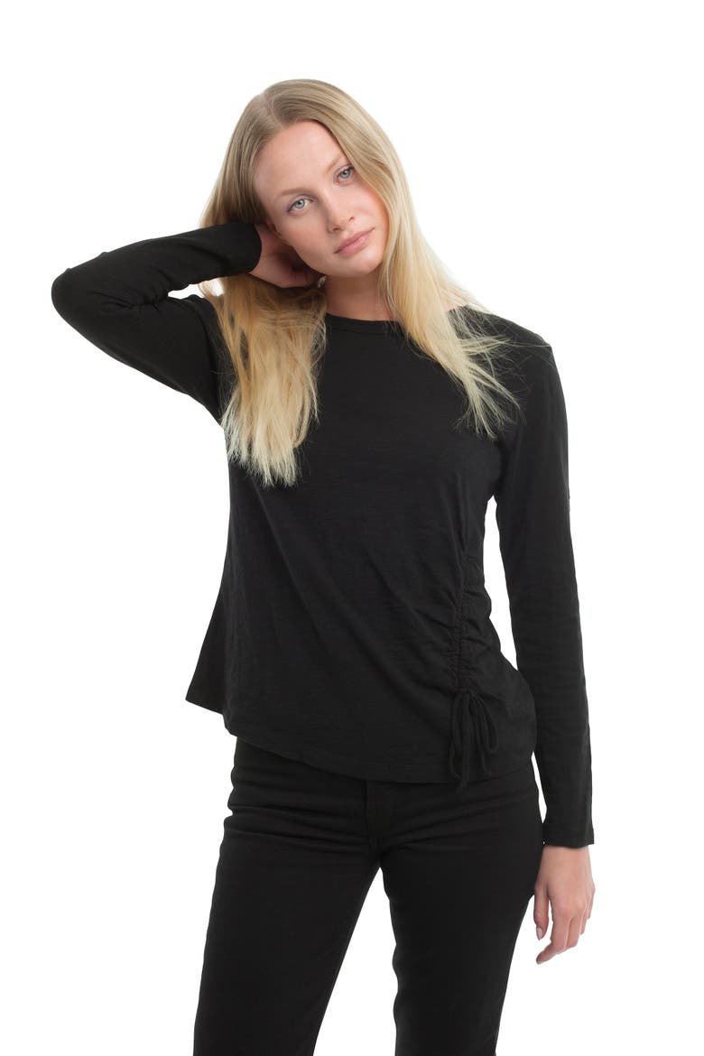 Long Sleeve Ruched Side, Alternate, color, Magenta Purple