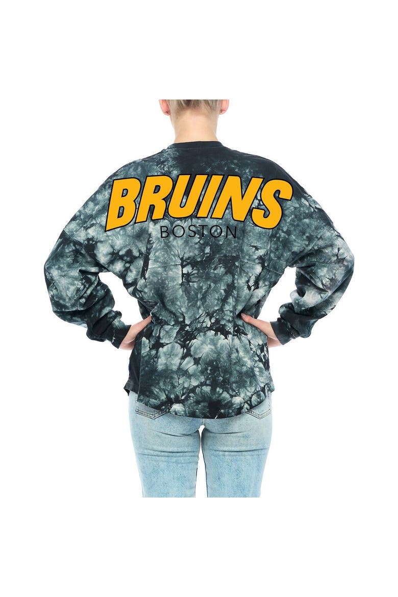 Women's Fanatics Branded Black Boston Bruins Crystal-Dye Long Sleeve T-Shirt, Alternate, color, Black