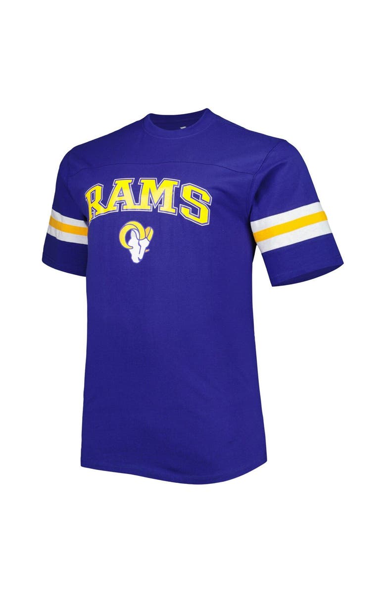 PROFILE Men's Royal Los Angeles Rams Big & Tall Arm Stripe T-Shirt, Alternate, color, Royal