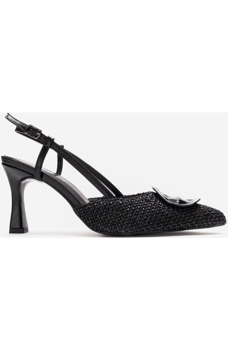 Prologue Shoes Levia Woven Pointed Toe Slingback Pump, Alternate, color, Black