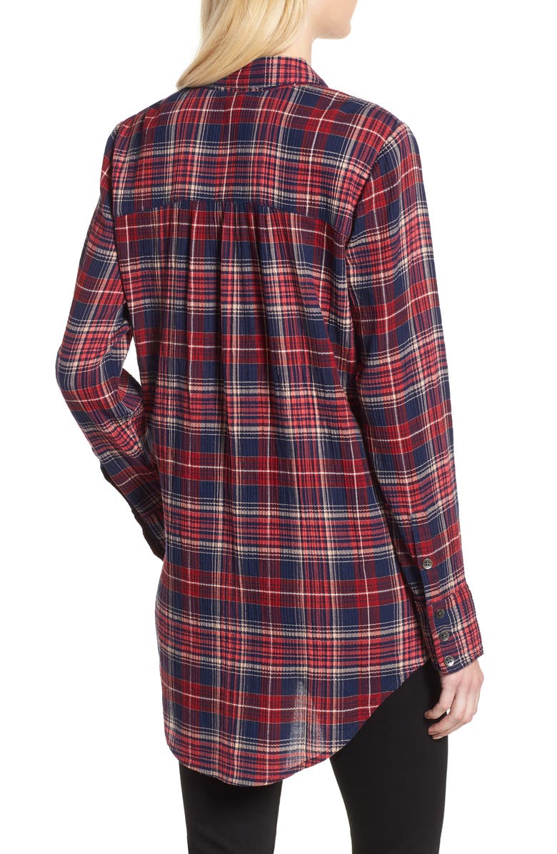 Caslon<sup>®</sup> Plaid Tunic Shirt, Alternate, color, 