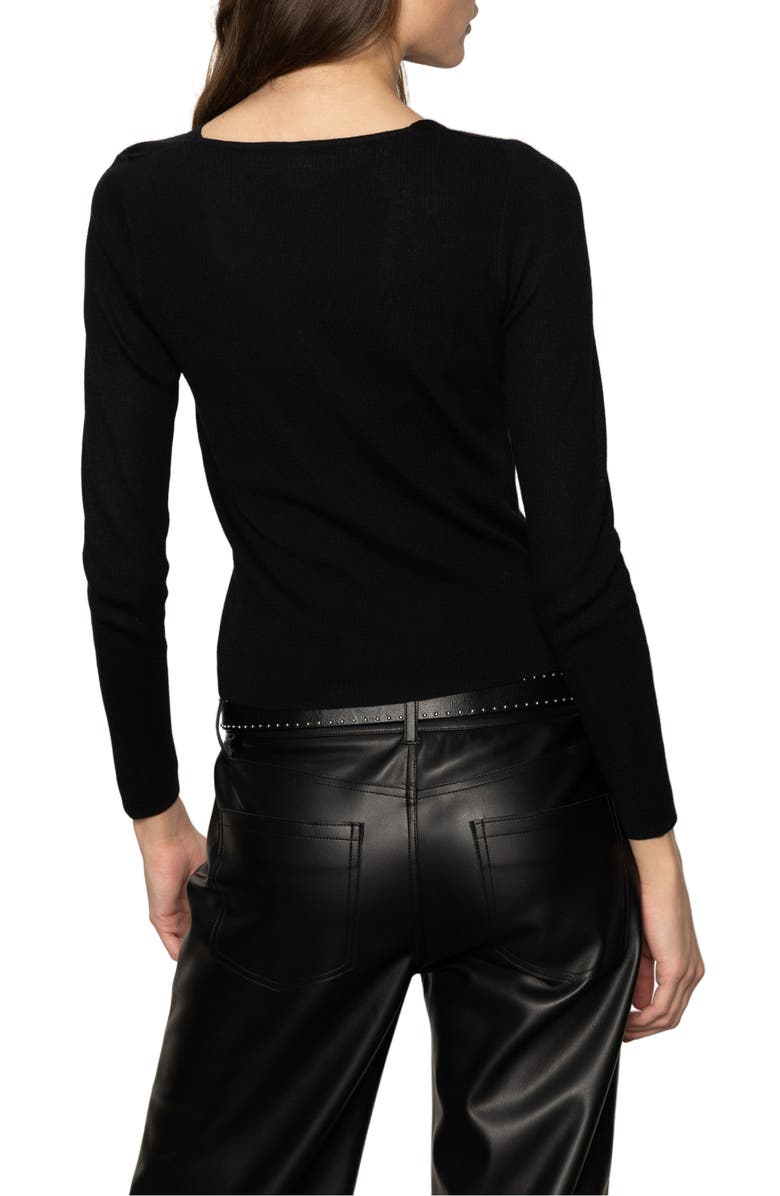 Sanctuary Twist Detail Knit Top, Alternate, color, Black