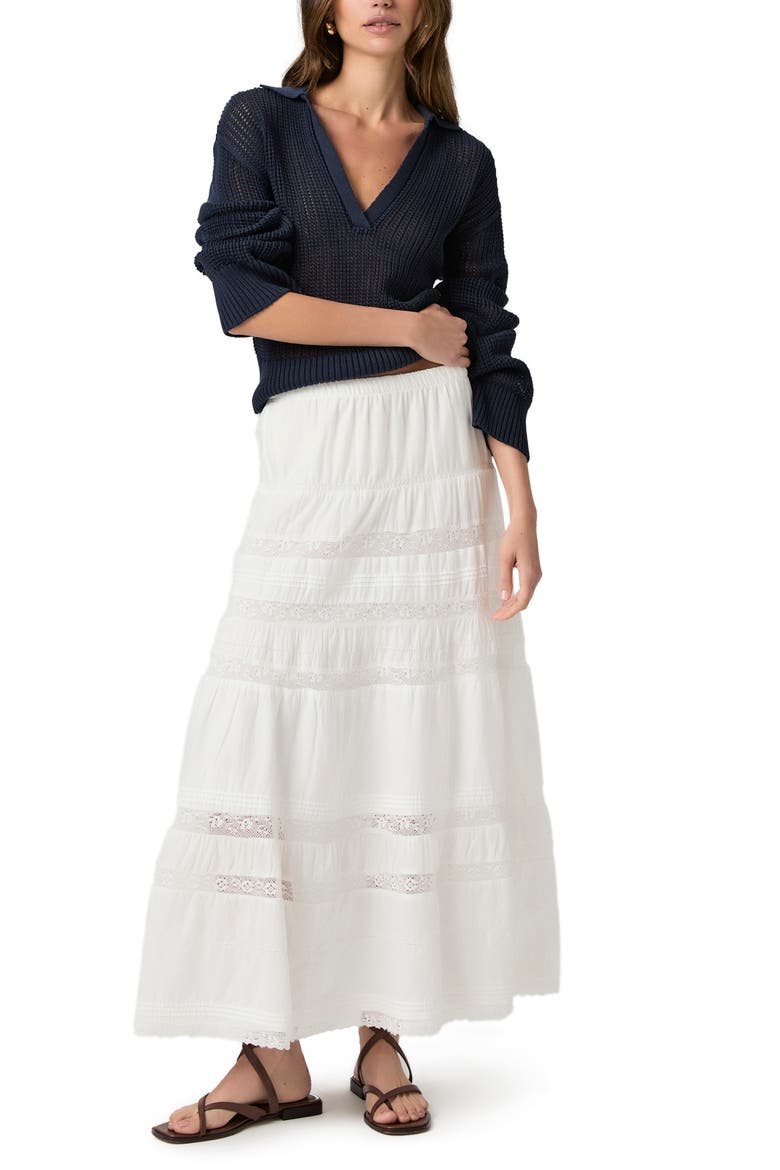 Rivoli Lace Maxi Skirt, Alternate, color, WHITE