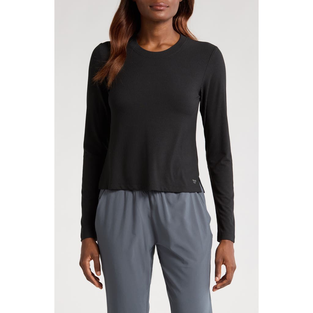Free Fly Long Sleeve Rib T-shirt In Black