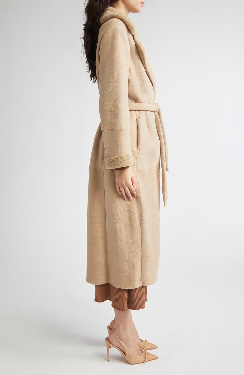 Eleventy Genuine Merino Shearling Longline Coat, Alternate, color, 02 Sand