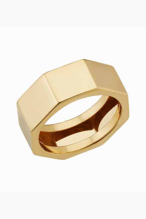14K Gold Bold Bolt Ring