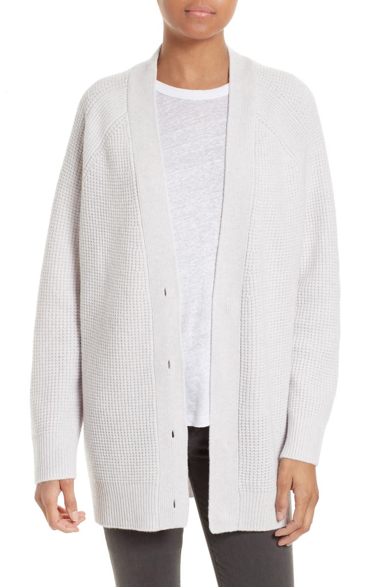 Vince Waffle Stitch Boyfriend Cardigan, Main, color, 