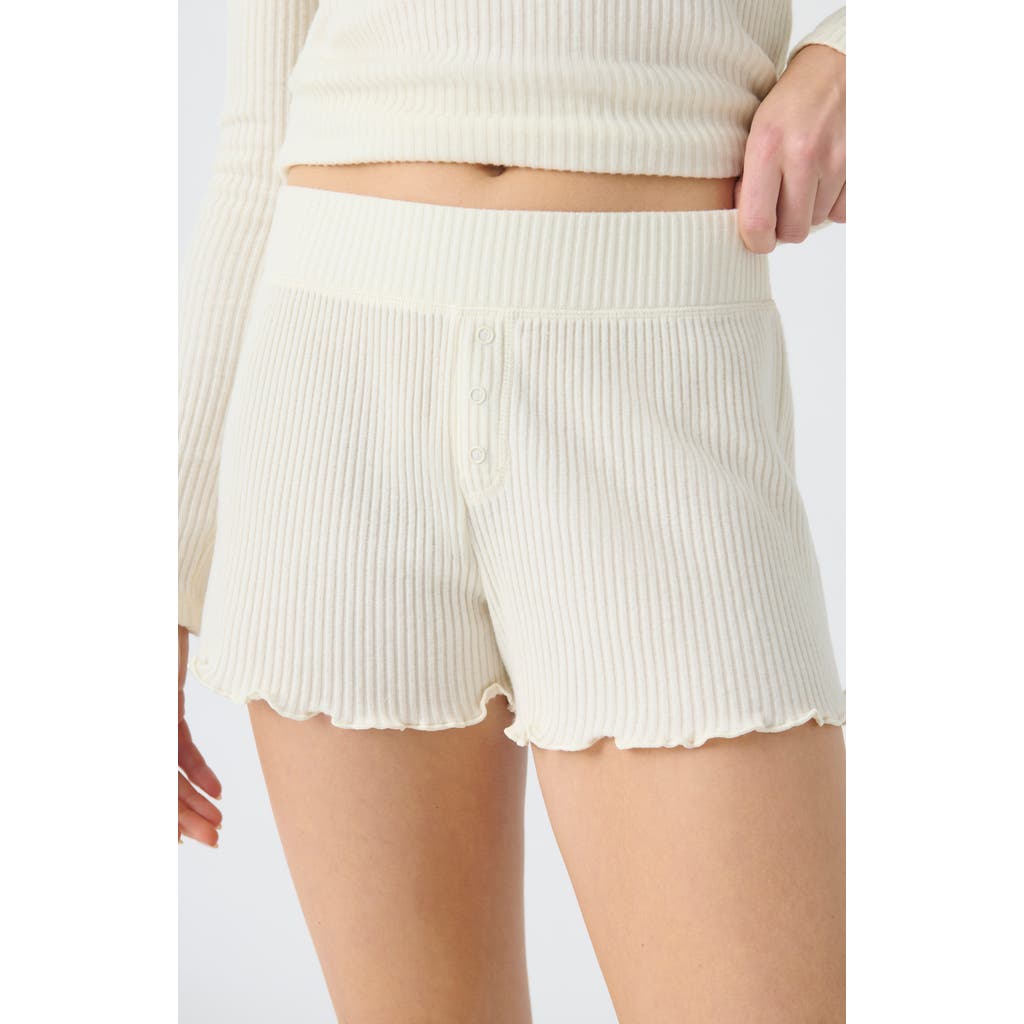 Pj Salvage Reloved Rib Knit Pajama Shorts In Natural