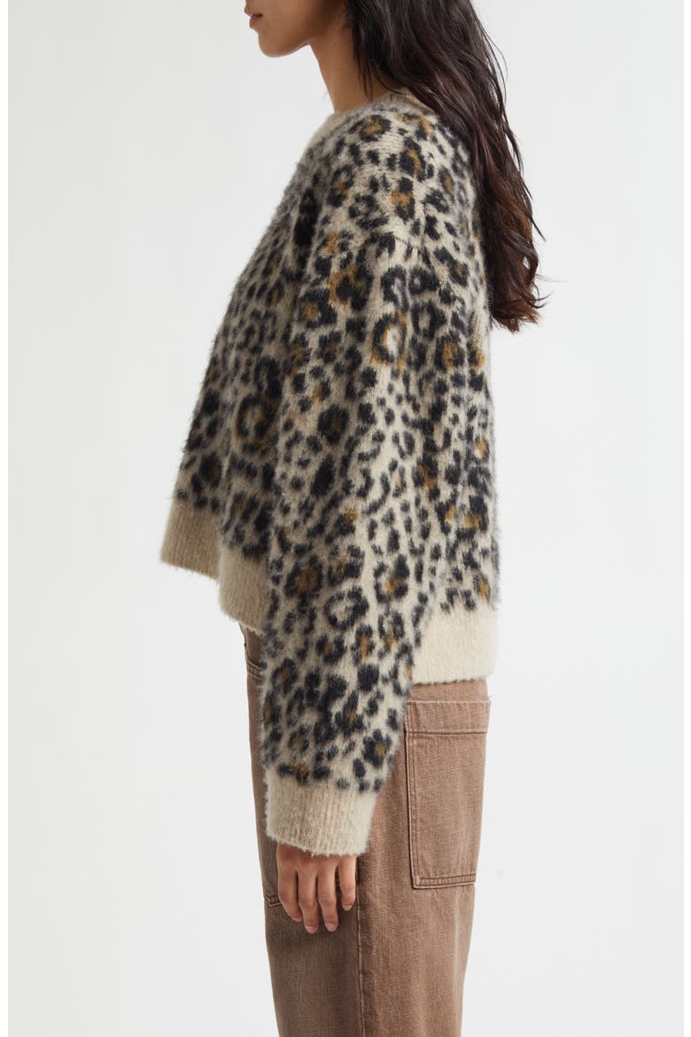 Zamira Leopard Print Cashmere & Silk Sweater, Alternate, color, JUTE LEOPARD