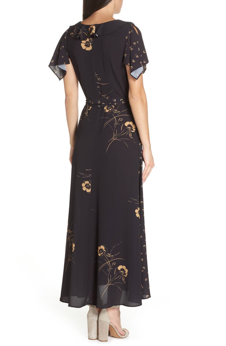 French Connection Mahi Faux Wrap Maxi Dress, Alternate, color, 