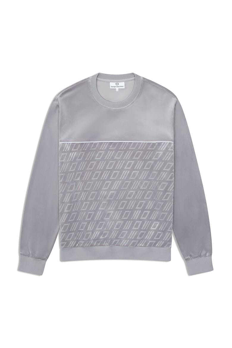 Bandiera Debossed Velour Crewneck, Alternate, color, SLEET