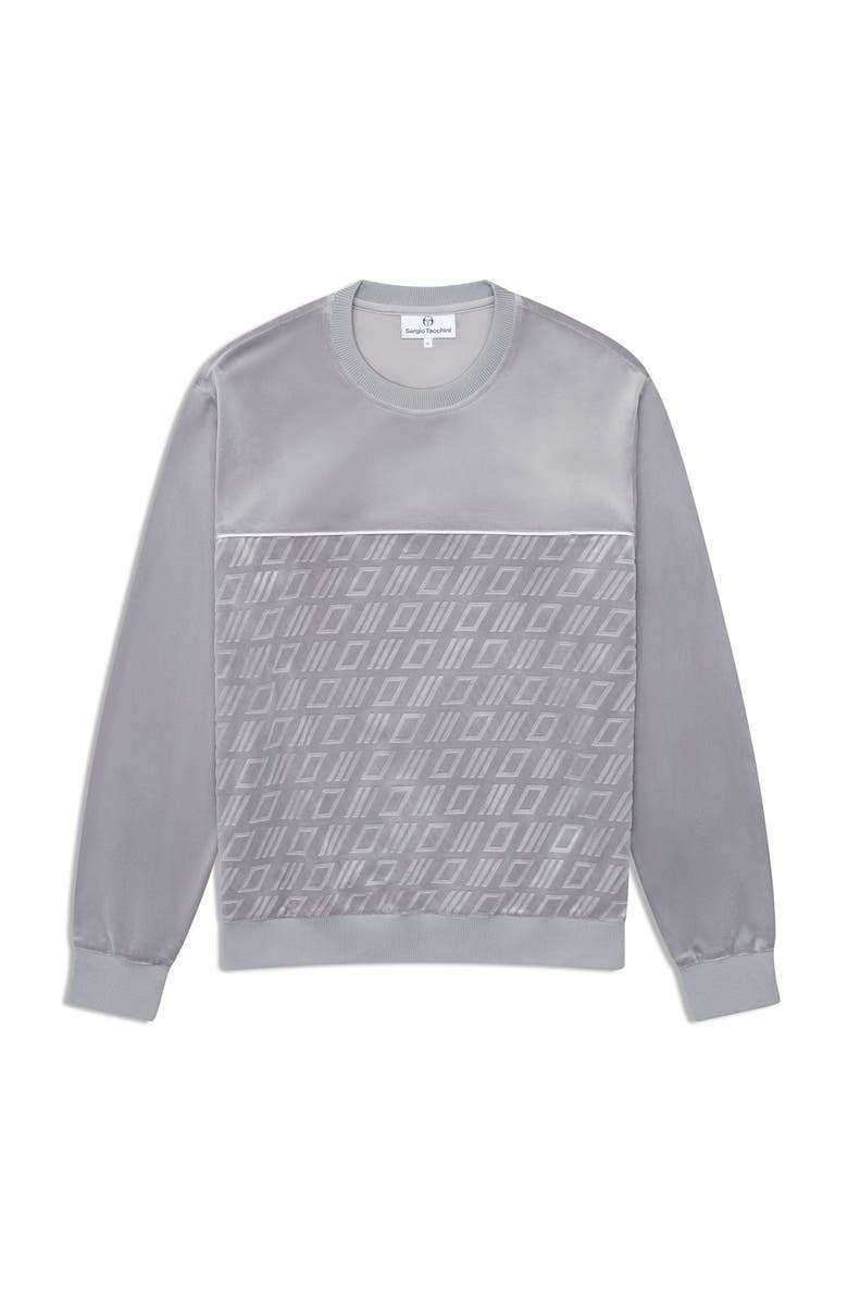 Sergio Tacchini Bandiera Debossed Velour Crewneck, Alternate, color, Sleet
