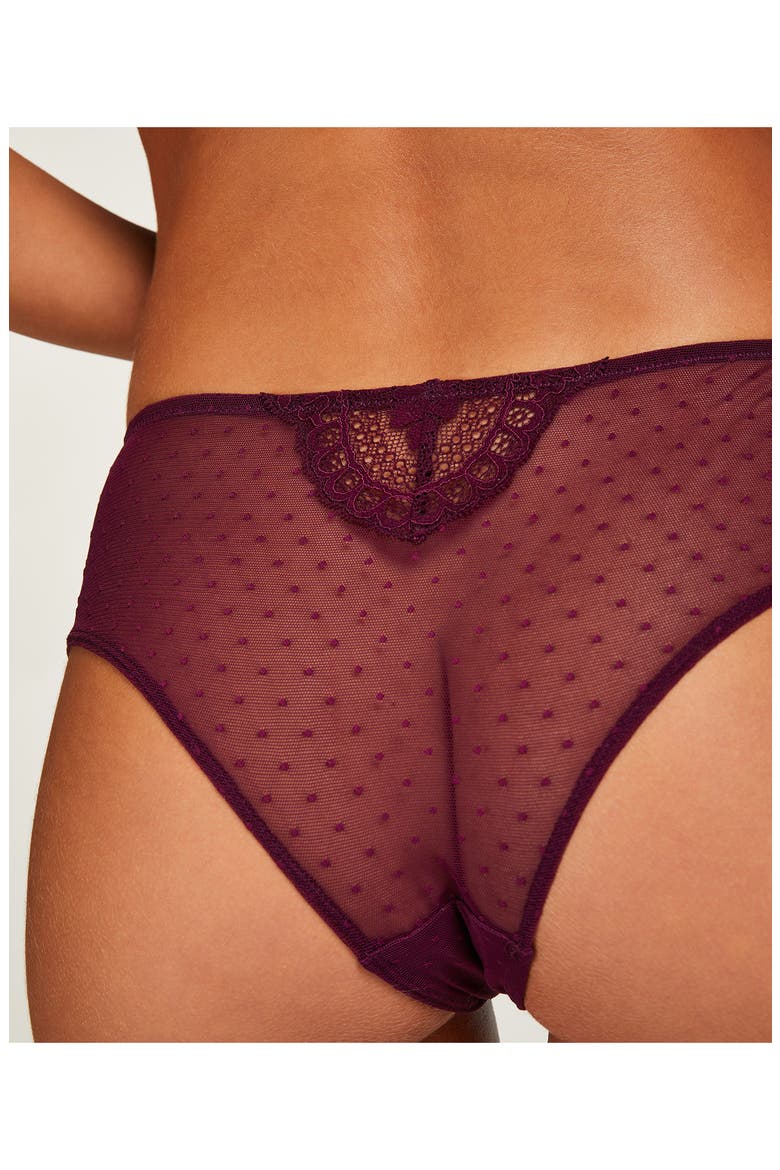 Tracey Mesh & Lace Brazilian Panties, Alternate, color, PICKLED BEET