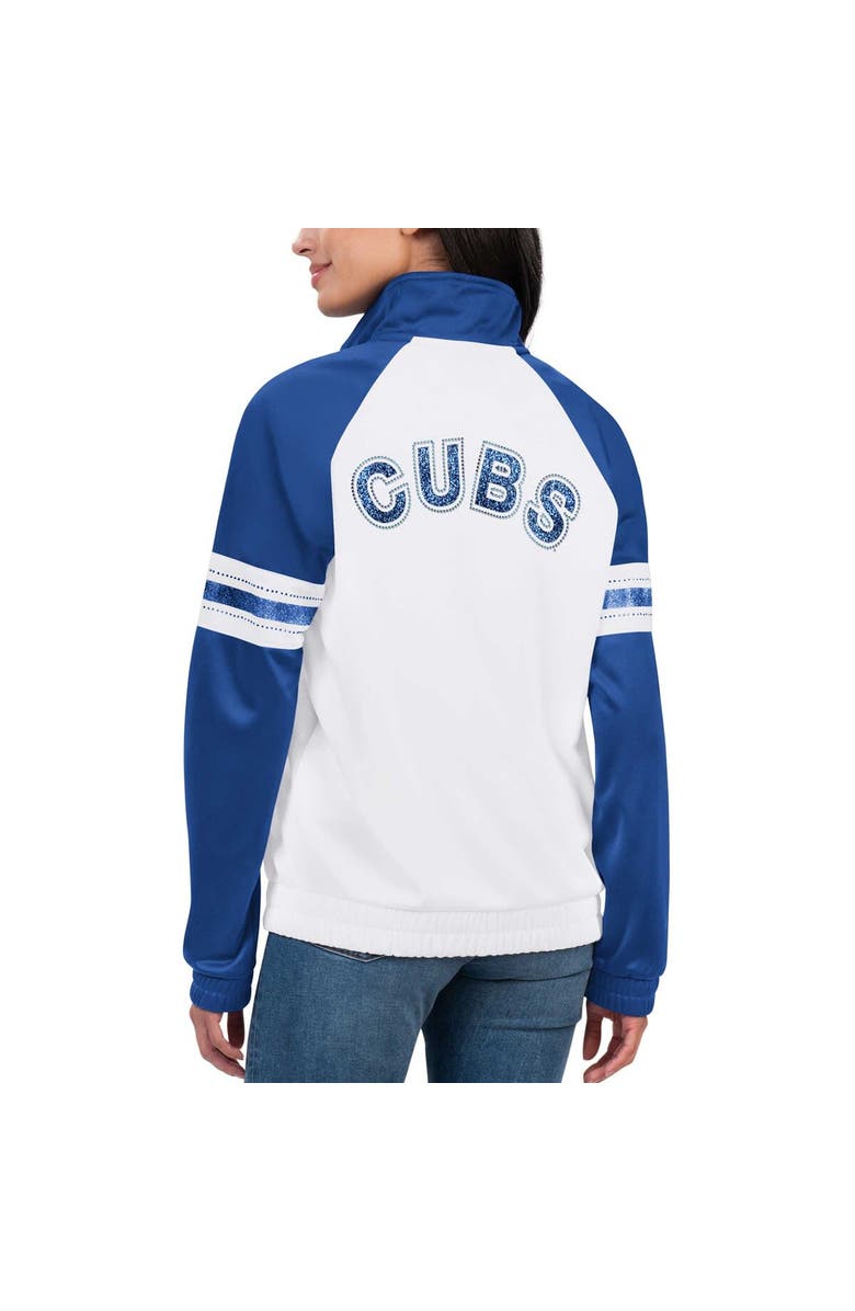 G-III 4HER BY CARL BANKS Women's G-III 4Her by Carl Banks White Chicago Cubs Show Up Raglan Full-Zip Track Jacket, Alternate, color, 