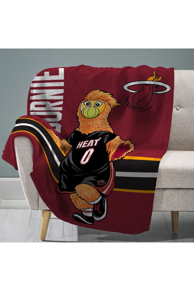 Miami Heat Burnie Mascot 60" x 80" Raschel Throw Blanket, Main, color, None