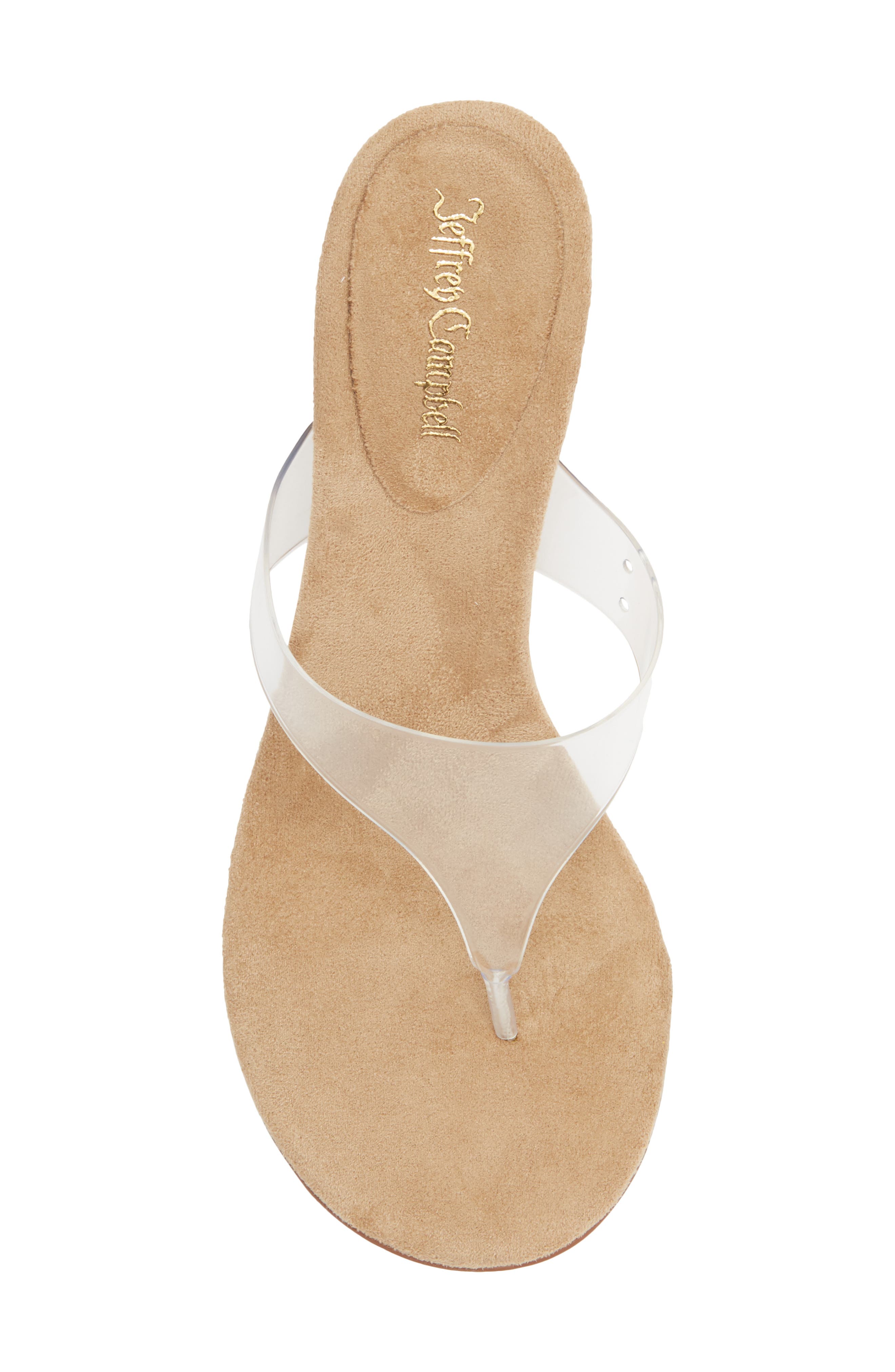 Jeffrey Campbell Persistent Wedge Slide Sandal, Alternate, color, Beige Suede Clear