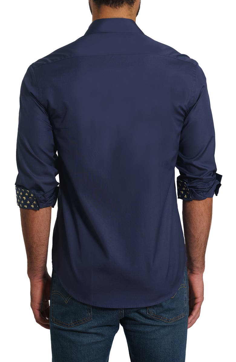 Jared Lang Solid Pima Cotton Button-Up Shirt, Alternate, color, Dark Blue