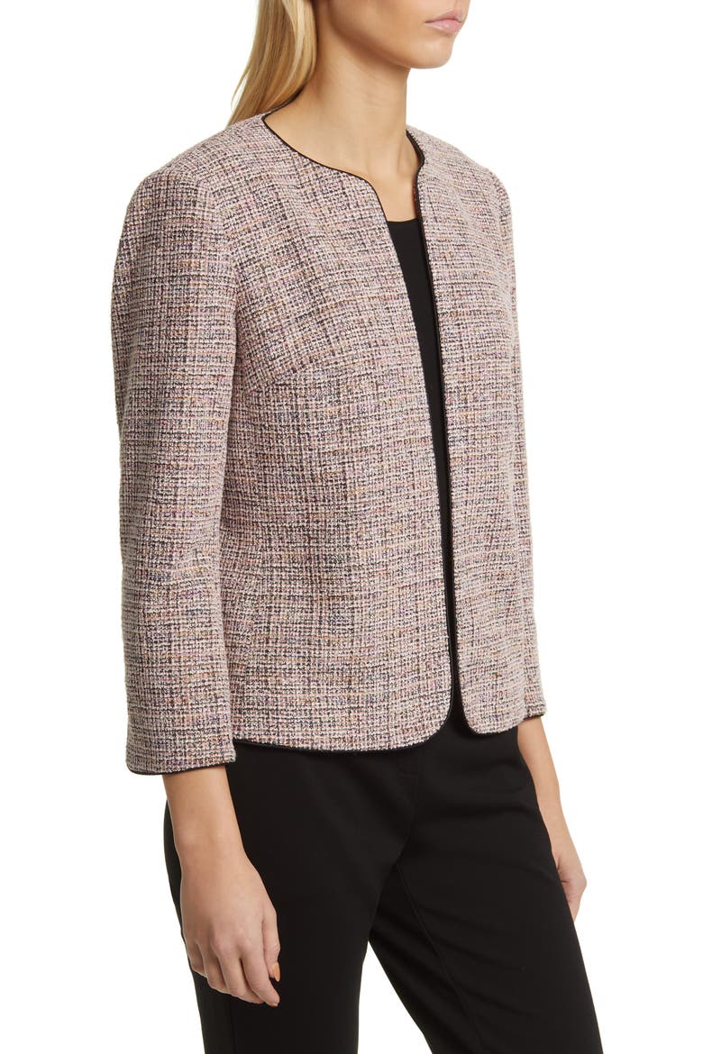 Jacquard Tweed Cardigan, Alternate, color, ANNE BLACK MULTI
