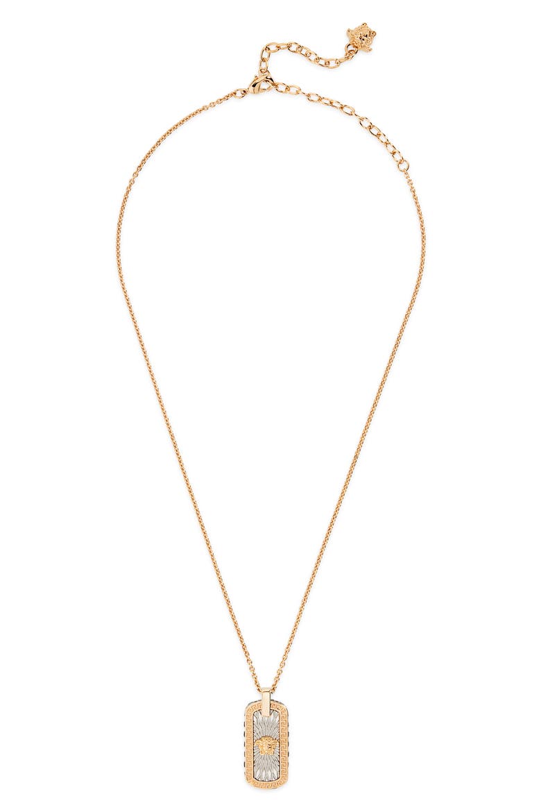 Medusa ID Pendant Necklace, Main, color, VERSACE GOLD-PALLADIUM-BLACK