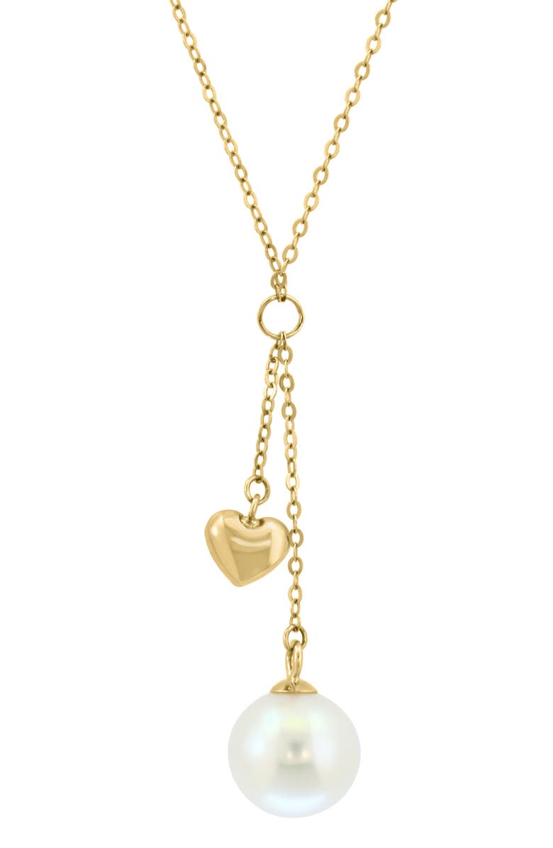 EFFY Freshwater Pearl & Heart Drop Pendant Necklace, Alternate, color, White