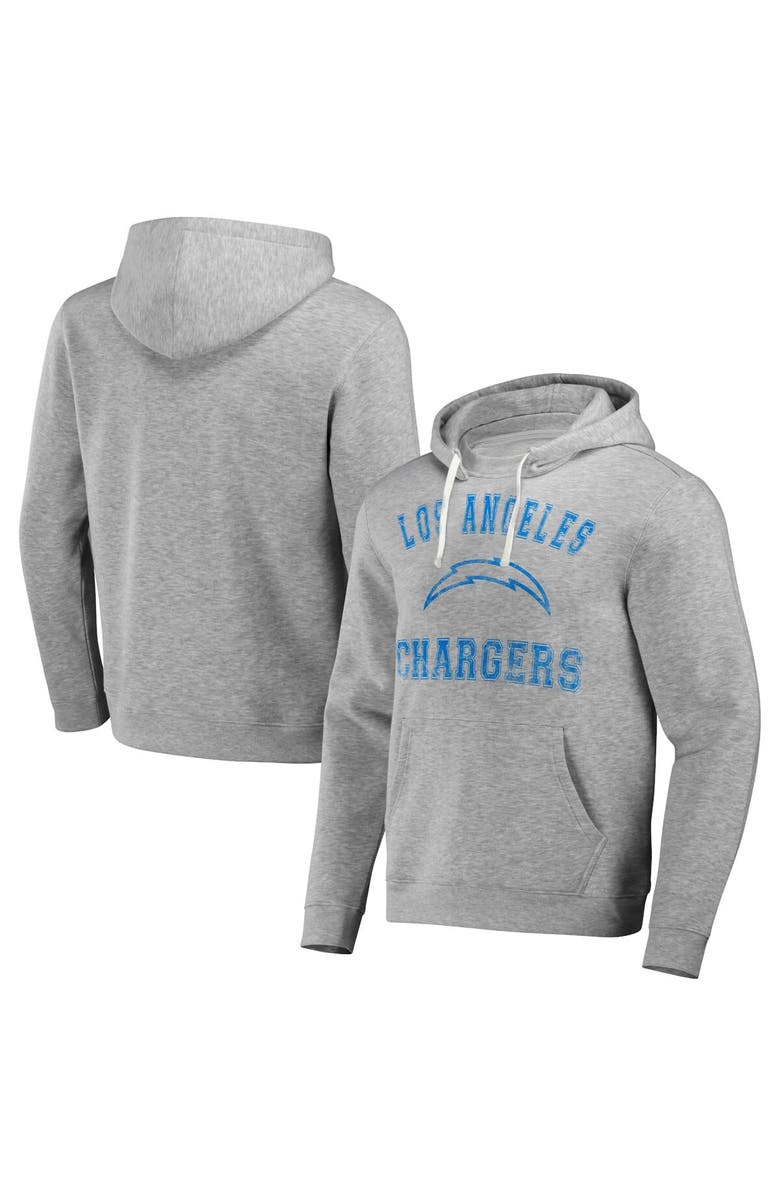 NFL X DARIUS RUCKER Men's NFL x Darius Rucker Collection by Fanatics Heather Gray Los Angeles Chargers Coaches Pullover Hoodie, Main, color, Heather Gray