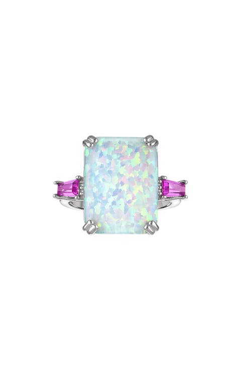 Opal & Pink Sapphire Ring