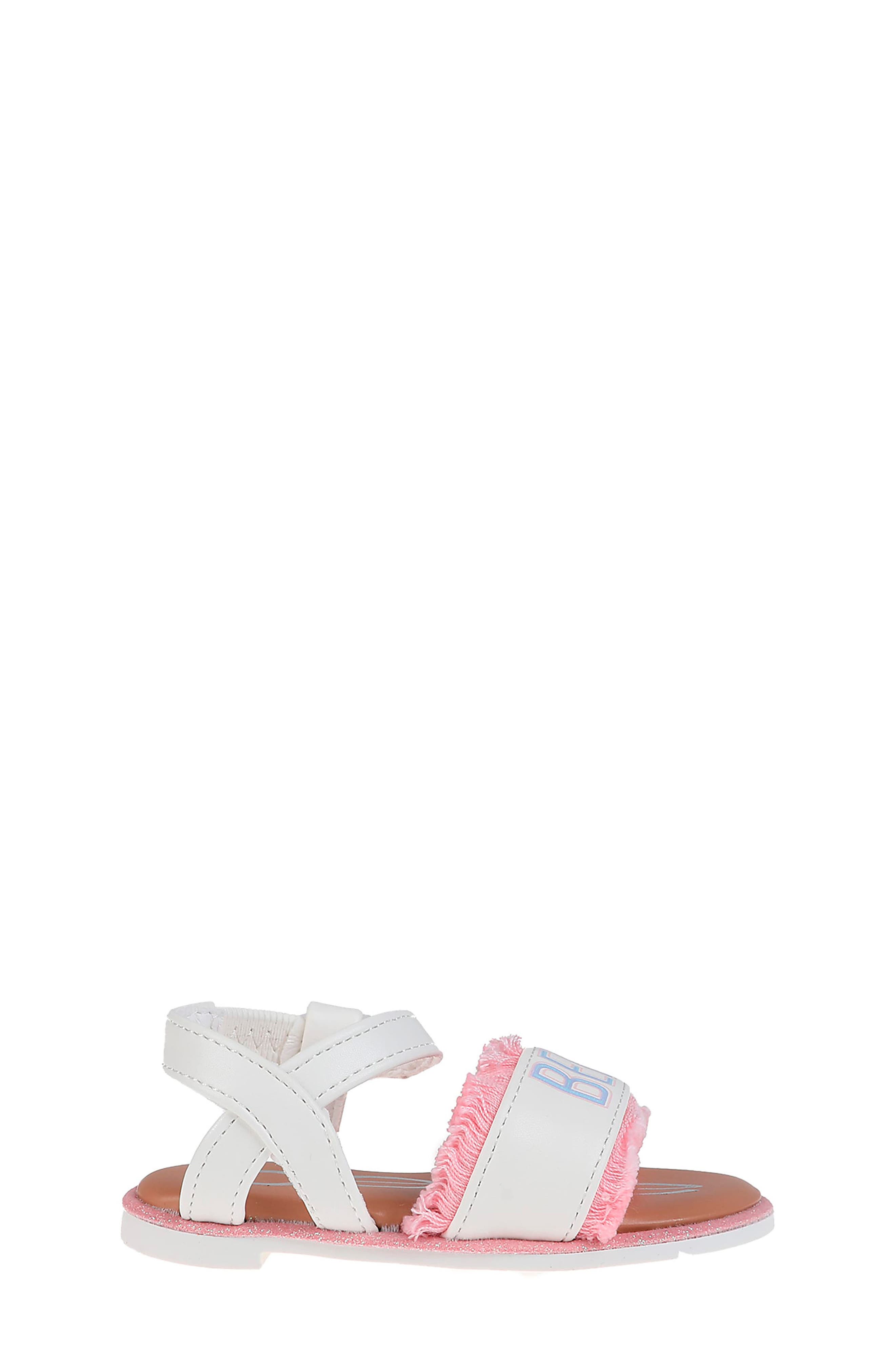 bebe Kids' Fringe Logo Sandal, Alternate, color, 