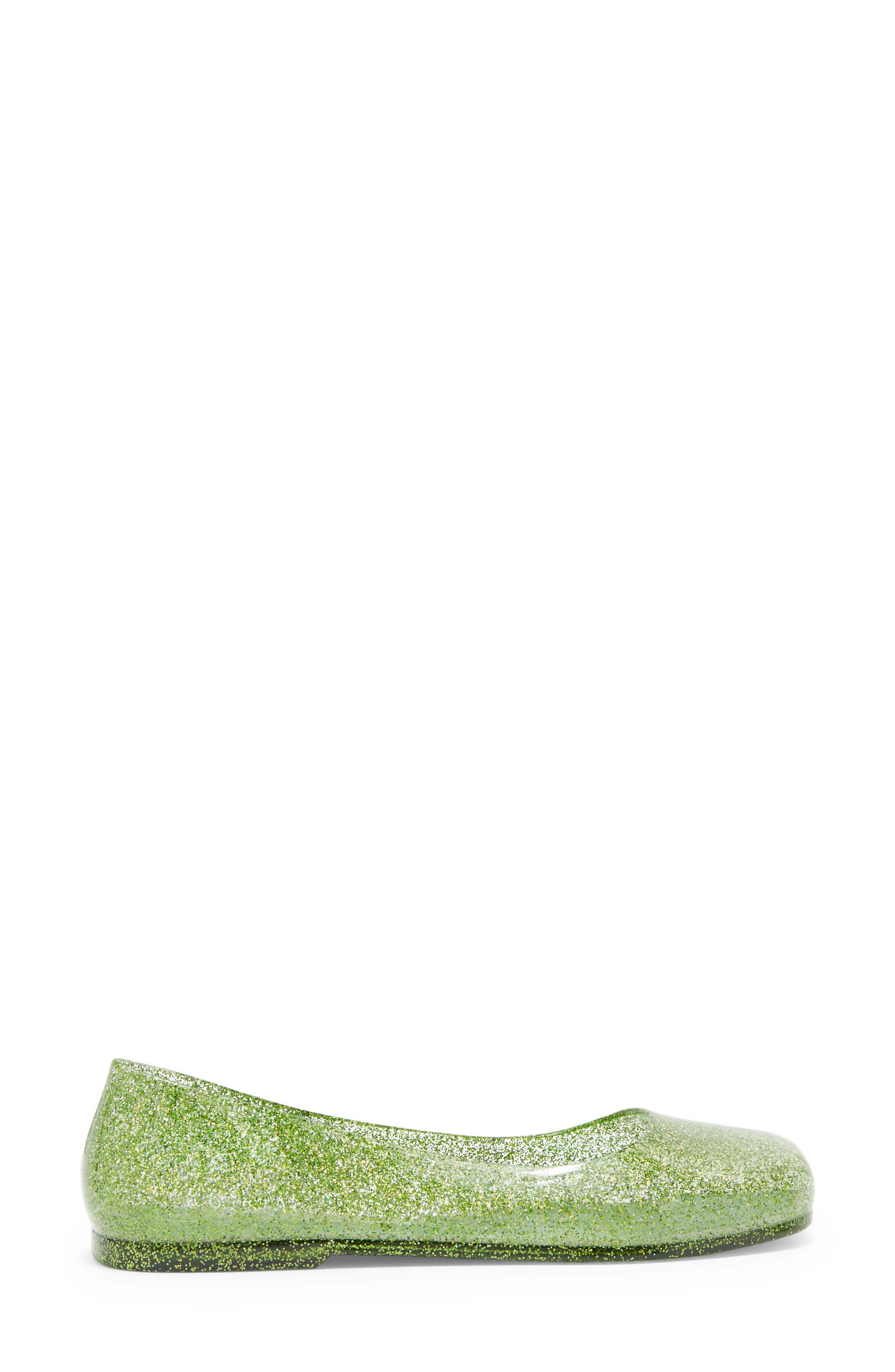 Balanced Clear Flat, Alternate, color, GREEN GLITTER
