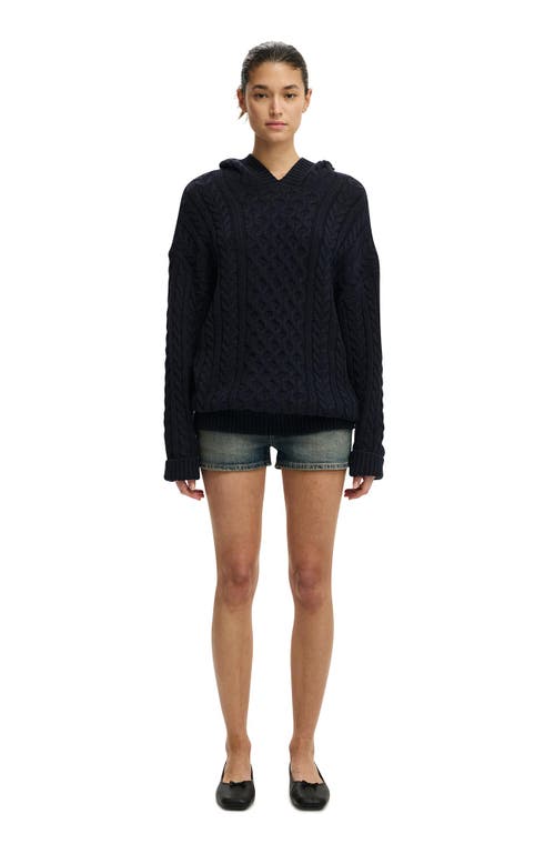 Cotton On Oversized Cable Hoody In Black