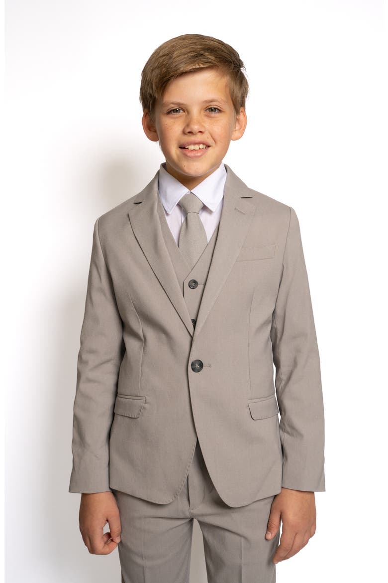 Kids' Ramses Five-Piece Suit, Alternate, color, DESERT FOX GREY