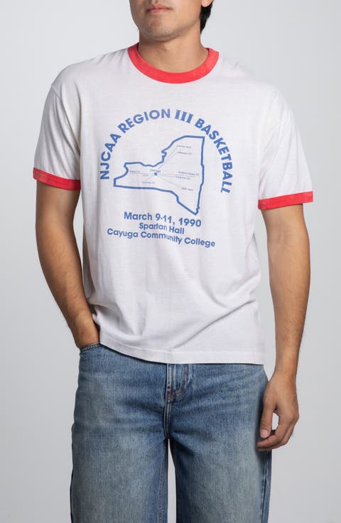 Vintage '90 NJCAA Basketball Ringer Tee
