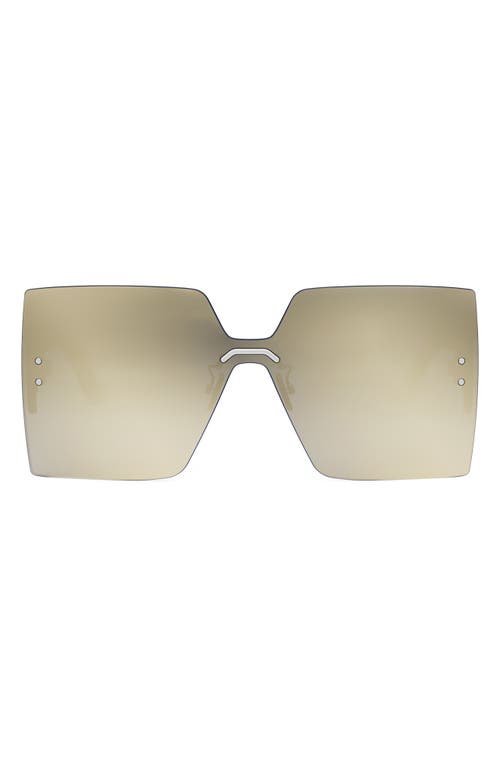 Dior 'club M5u Rectangular Shield Sunglasses In Shiny Palladium/gradient