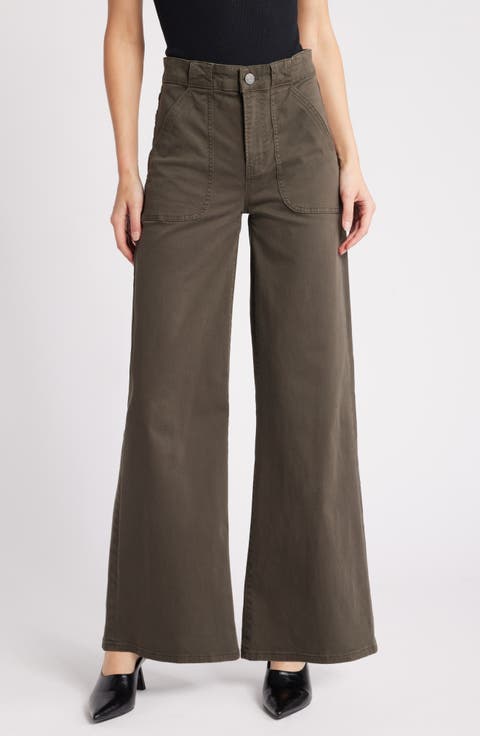 Modern Patch Pocket Wide Leg Pants