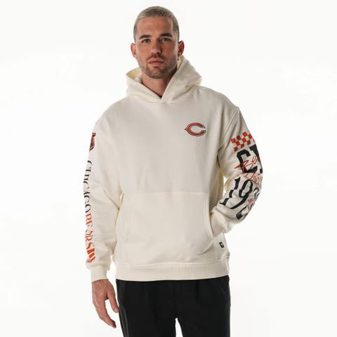 Unisex The Wild Collective  Cream Chicago Bears Stacked Graphic Sleeve Fleece Hoodie