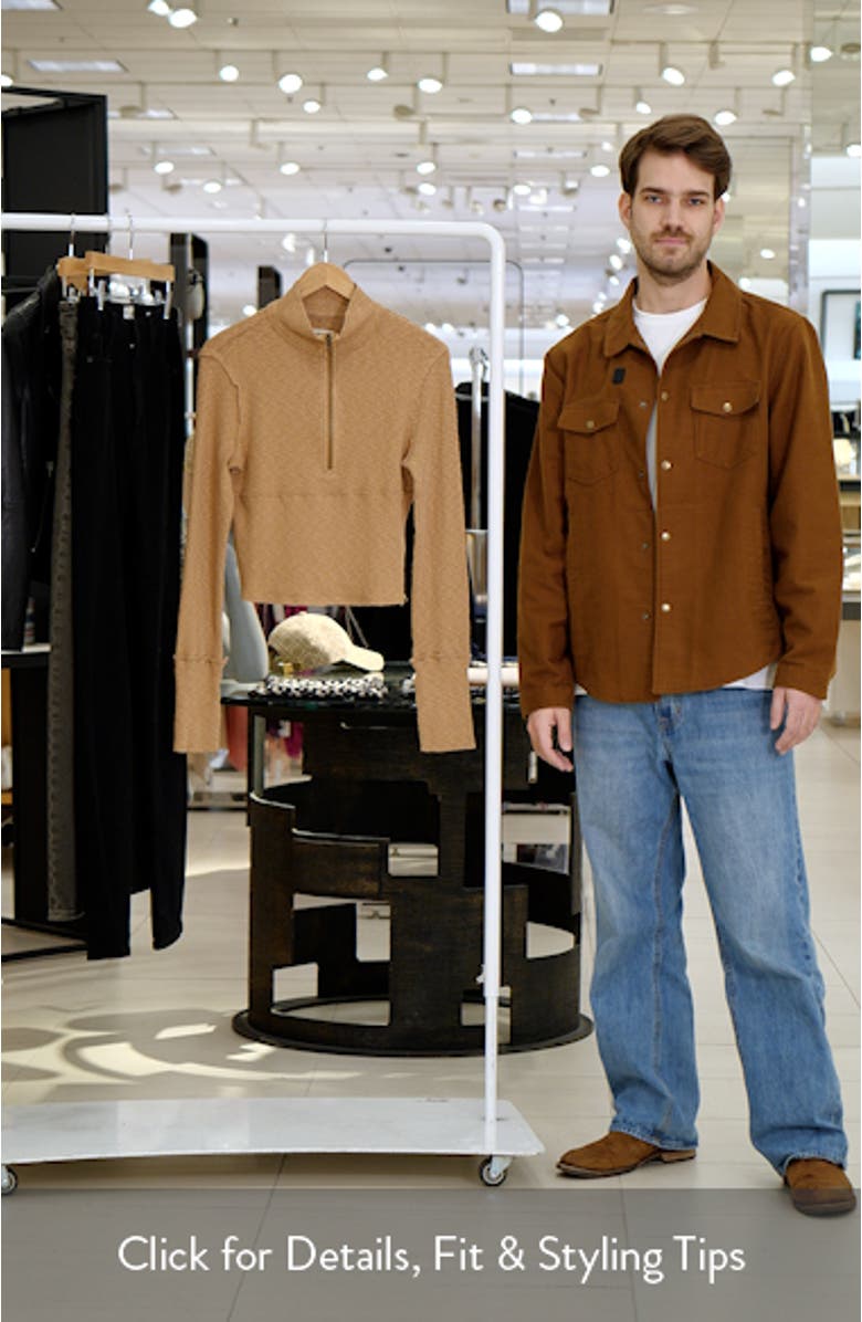 Midnight Stretch Cotton Half Zip Crop Top, sales video thumbnail