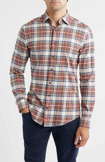 johnnie-O Knick Plaid Stretch Cotton-Blend Flannel Button-Up Shirt