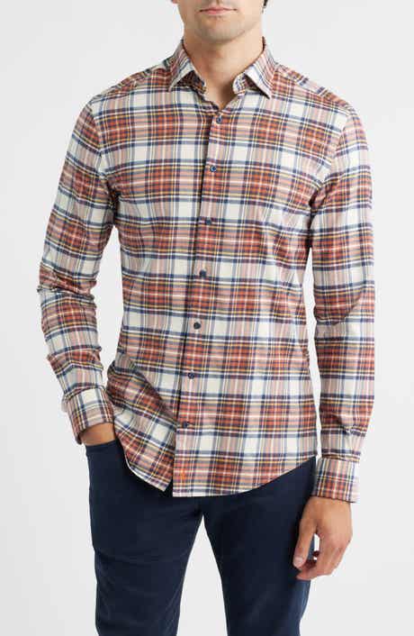 johnnie-O Knick Plaid Stretch Cotton-Blend Flannel Button-Up Shirt