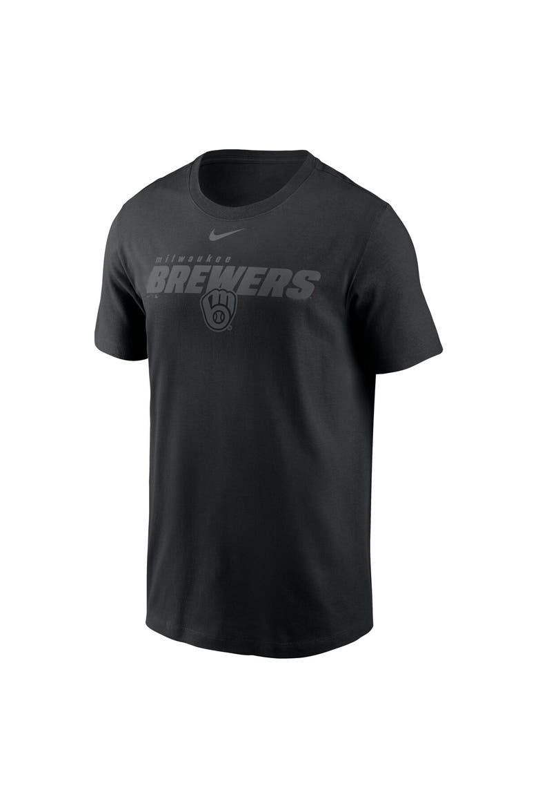 Men's Nike Black Milwaukee Brewers Tonal Club T-Shirt, Alternate, color, Black