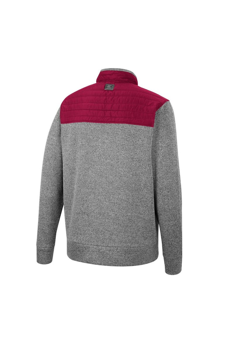 Men's Colosseum Gray/Maroon Arizona State Sun Devils Putter Herringbone Full-Zip Jacket, Alternate, color, Charcoal