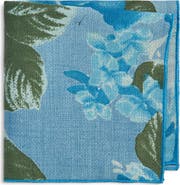 CLIFTON WILSON Floral Linen Pocket Square