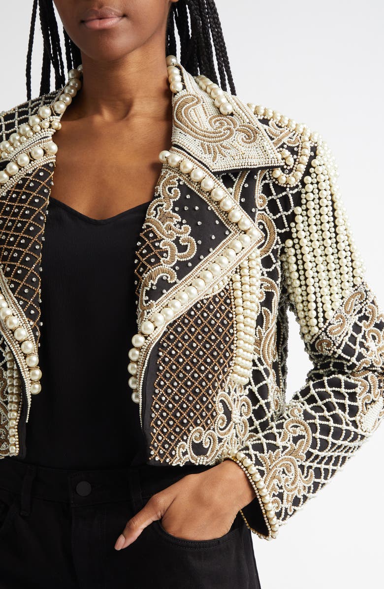 L'AGENCE Embellished Oversize Jacket, Alternate, color, 
