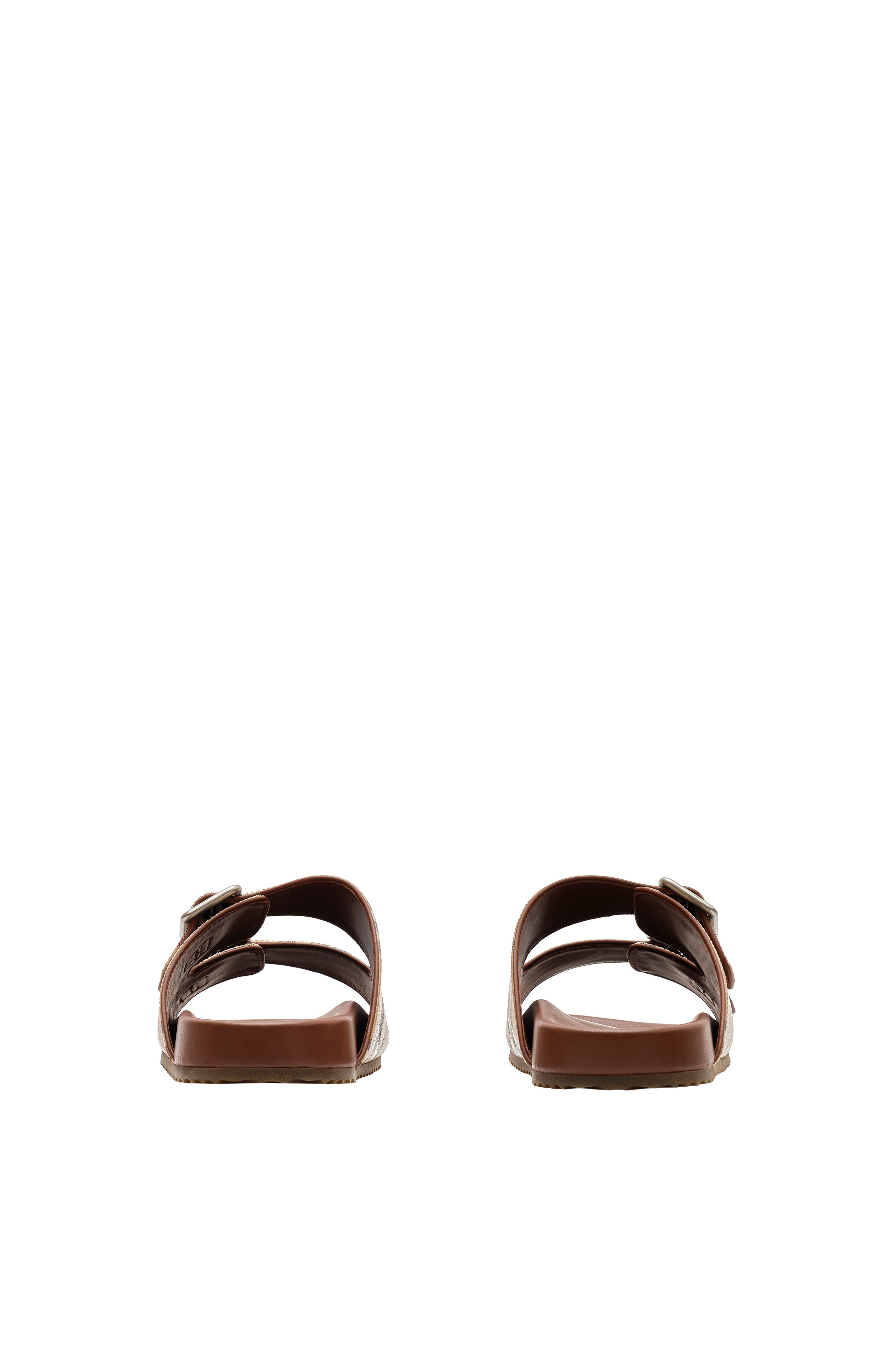 Check and Leather Urchin Sandals, Alternate, color, Archive beige