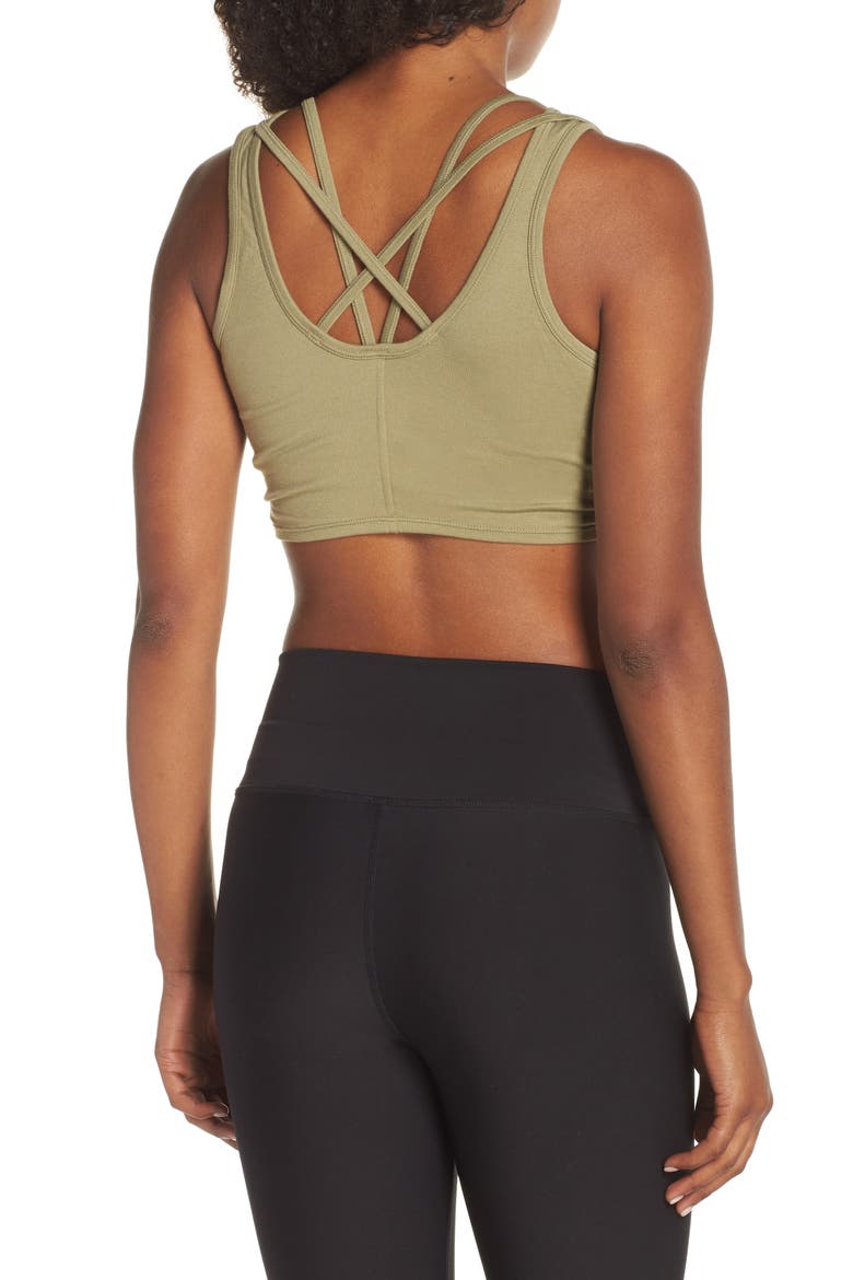 Delicate Twisted Sports Bra Tank, Alternate, color, OLIVE