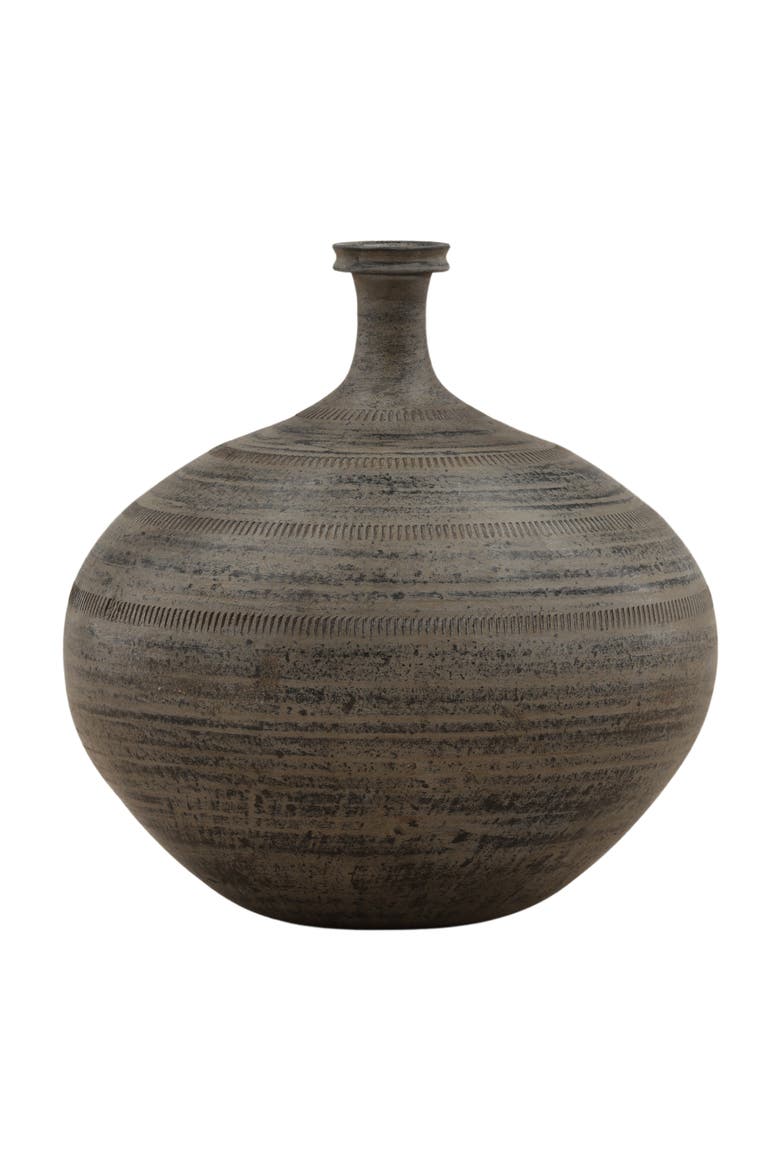 Thanos Textured Ceramic Decorative Vase, Main, color, Antique Black