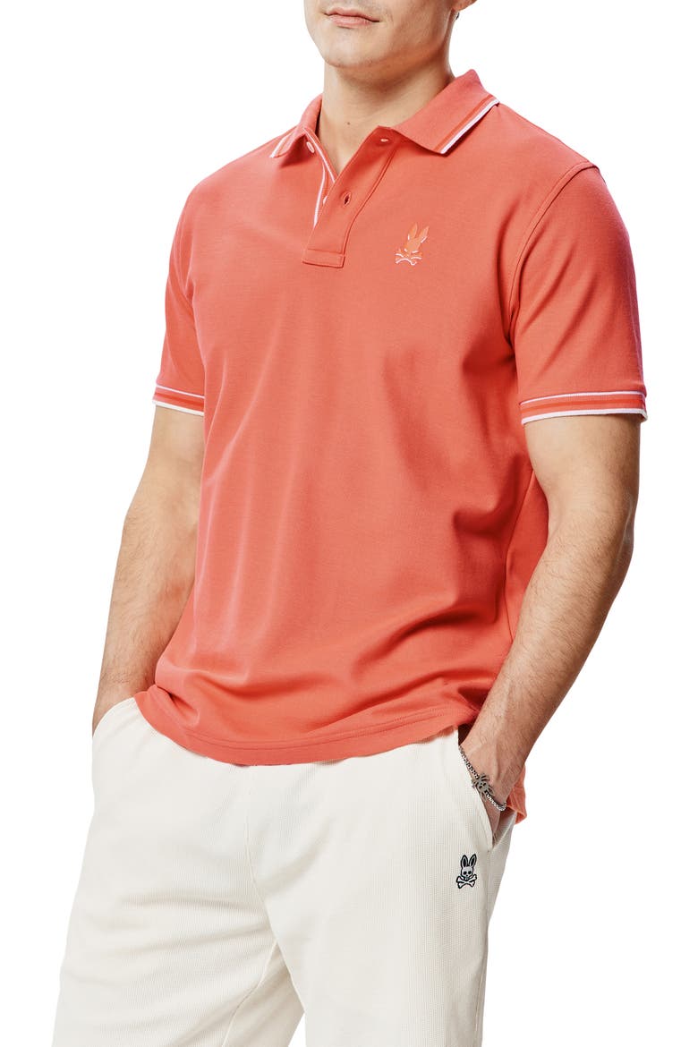Brad Tipped Cotton Piqué Polo, Alternate, color, EMBERGLOW