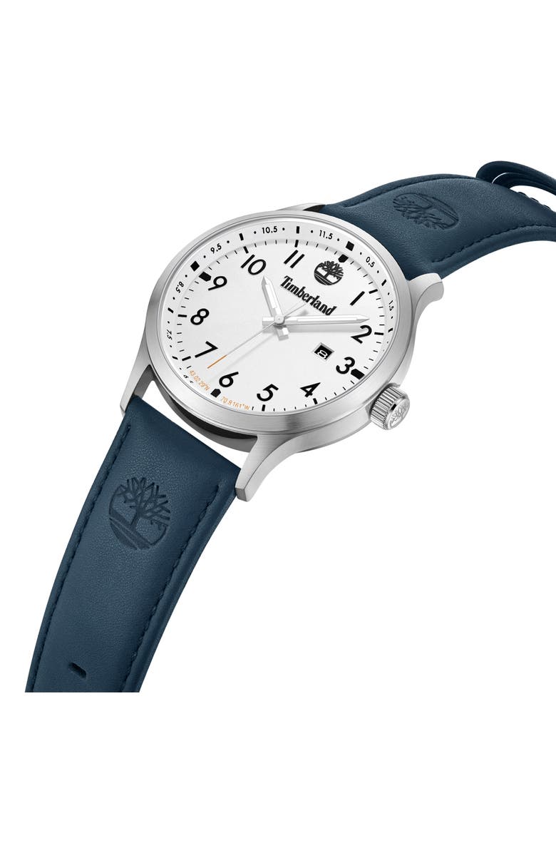 Timberland Leather Strap Watch, 45mm, Alternate, color, 