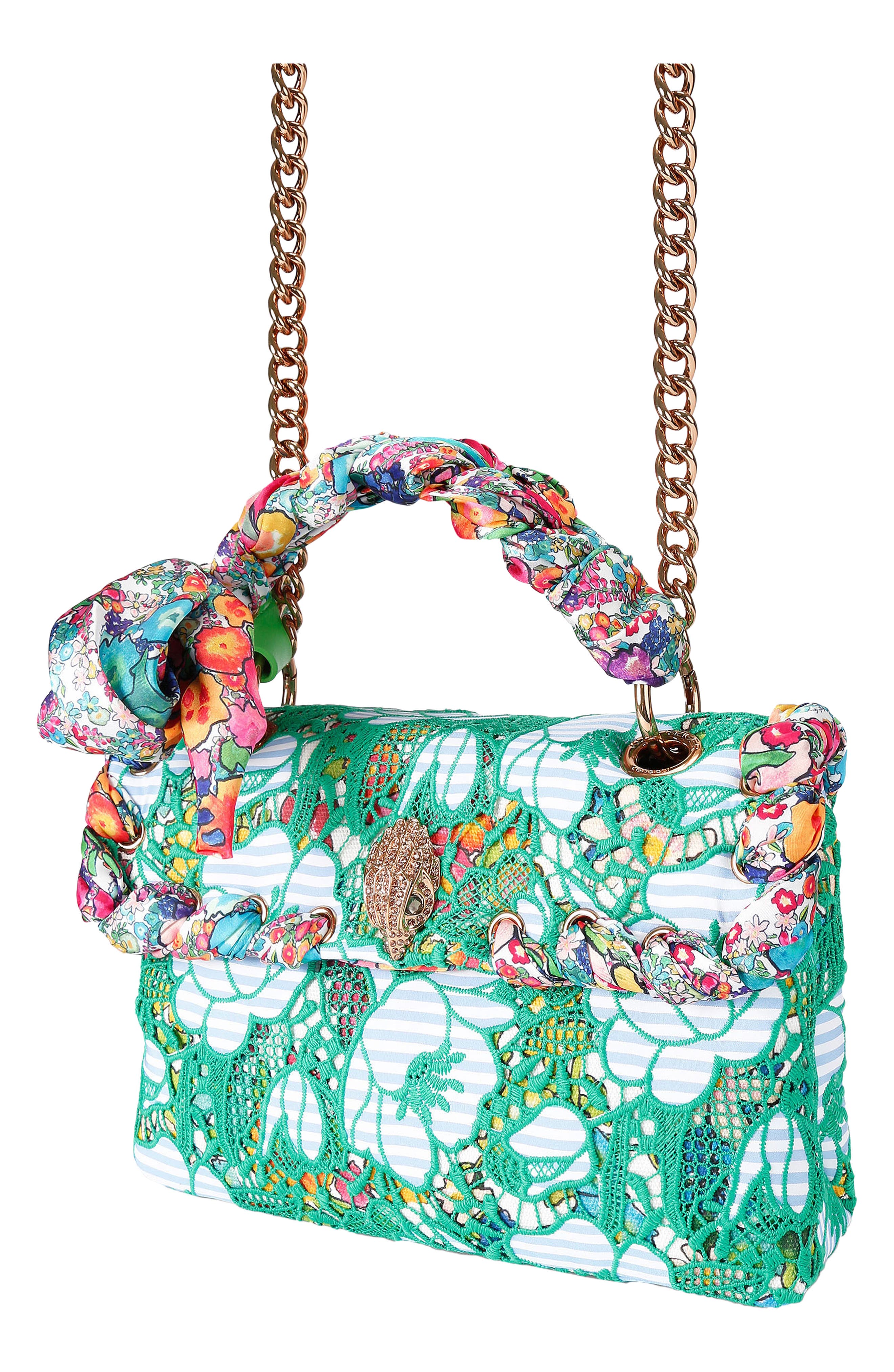 Kurt Geiger London Kensington Floral Convertible Shoulder Bag, Alternate, color, Green Comb