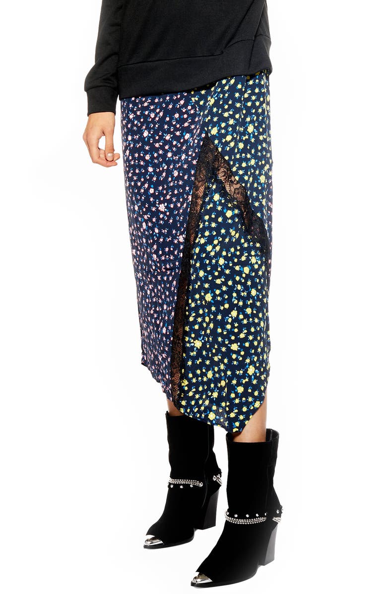 Topshop Hybrid Print Sweatshirt Dress, Alternate, color,