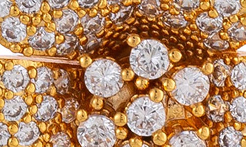 Eye Candy Los Angeles Cubic Zirconia Rose Drop Earrings In Gold