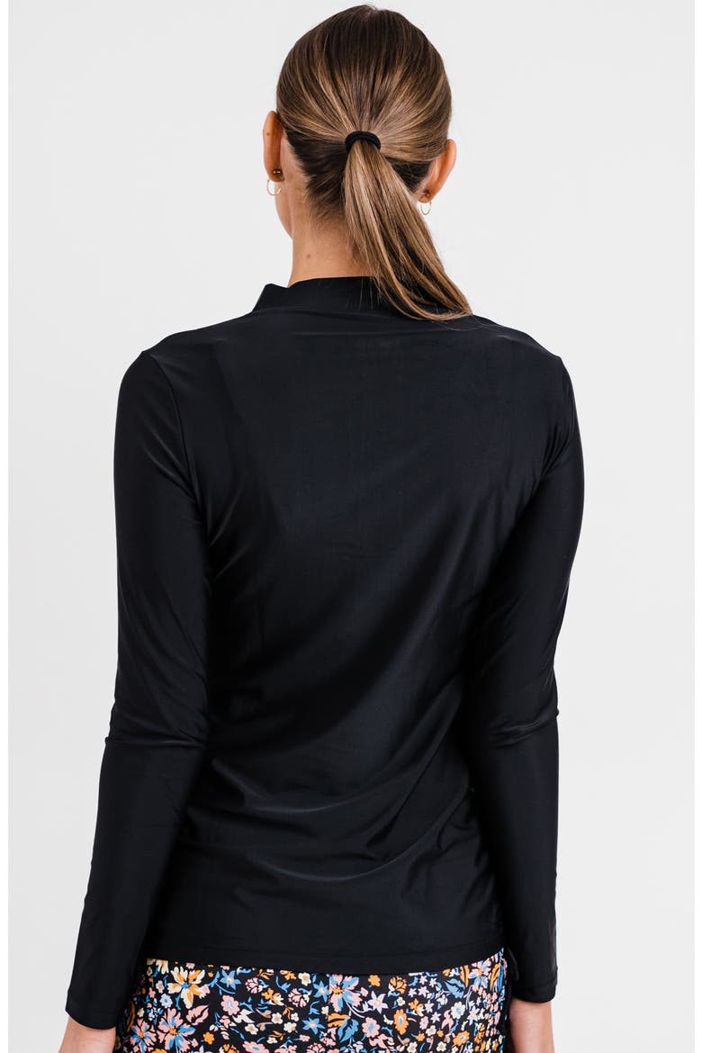 Half-Zip Nora Swim Top, Alternate, color, Black